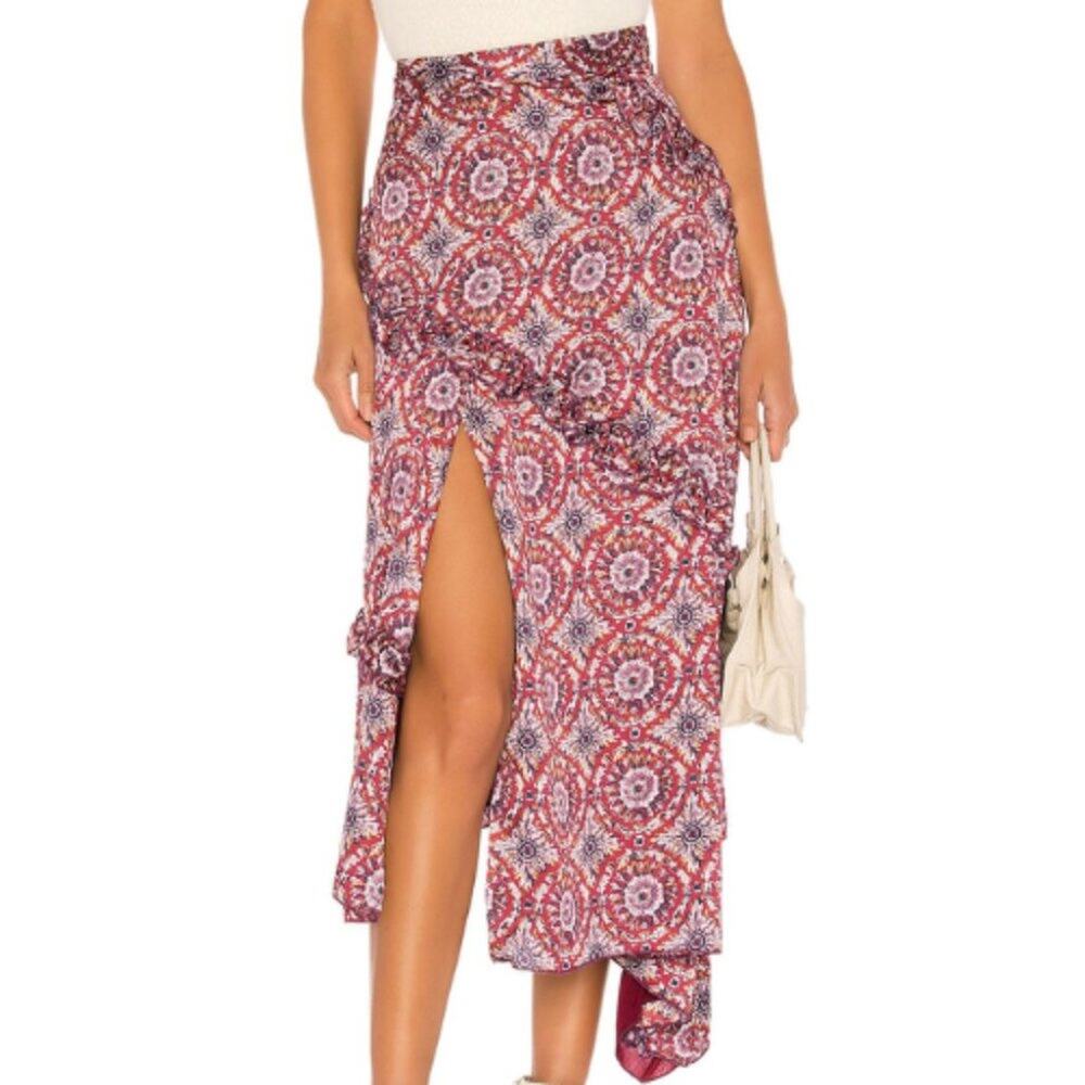 MAJORELLE Tallulah Midi Skirt in Mosaic Multi Color NWT Size Small